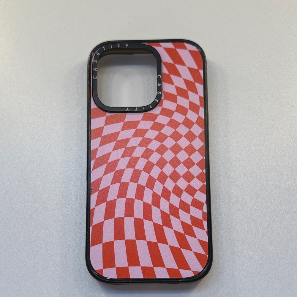 Casetify Red and Pink Checkered Phone Case